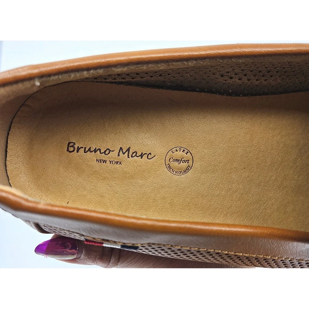 Men's‎ Bruno Marc Brown Perforated Driving Loafers Slip On Boat Shoes Size 11